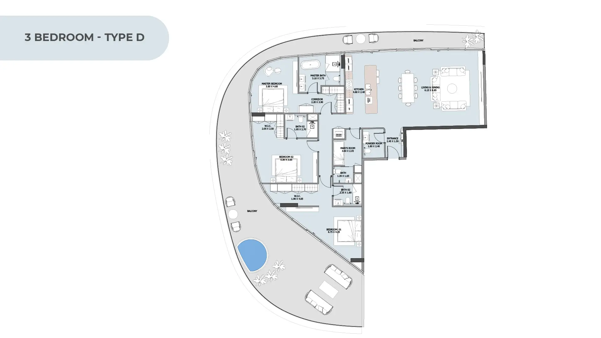 3 BR - Type B
